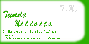 tunde milisits business card